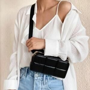 Amanda Uprichard Quilted Black Belt Bag Vegan Leather EC